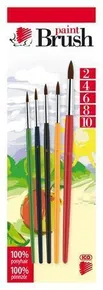 Bürstenset, 5pcs, Nr. 2-4-6-8-10, Holz, ICO "Hedgehog" gefärbt